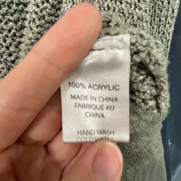 LOVE & LIBERTY Grey Knit Lace Sheer Cardigan Sweater - One Size (Very Stretchy) - Picture 4 of 5